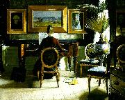 Eugene Jansson vid pianot oil on canvas